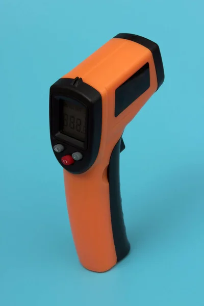 Infrared Thermometer Gun Measuring Temperature Covid Spread Prevention Concept — Stock Photo, Image