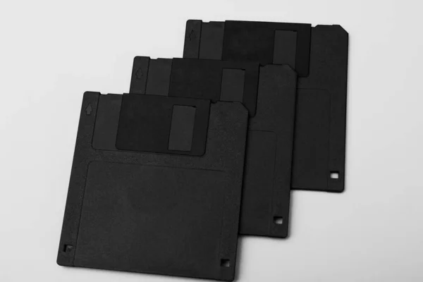 Szoros Felvétel Egy Halom Floppy Lemezről — Stock Fotó