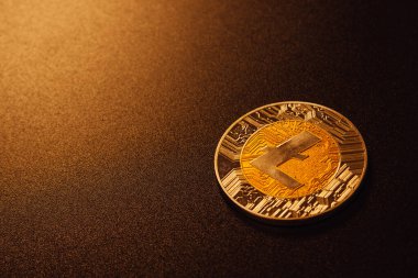 Koyu arkaplanda bir litekoin.
