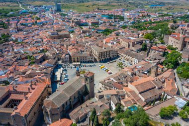İspanyol kasabası Trujillo 'nun hava manzarası