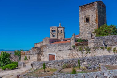 İspanyol kasabası Trujillo 'daki kale manzarası