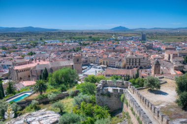 İspanyol kasabası Trujillo 'nun hava manzarası