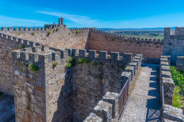 İspanyol kasabası Trujillo 'daki kale manzarası