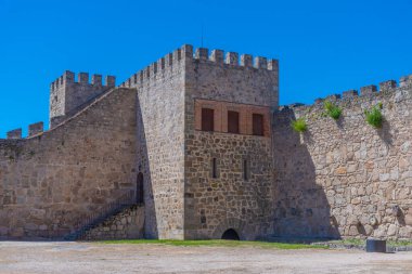 İspanyol kasabası Trujillo 'daki kale manzarası