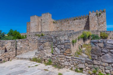 İspanyol kasabası Trujillo 'daki kale manzarası