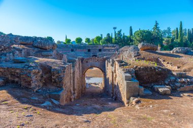 İspanya 'da Merida Roma Amfitiyatrosu.