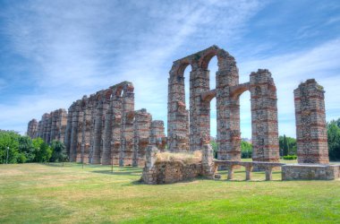 Acueducto de los Milagros İspanyol kenti Merida 'da