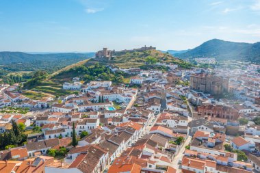 İspanyol şehri Aracena 'nın Panorama manzarası