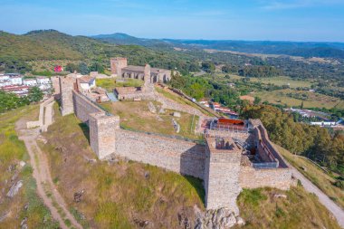 İspanyol şehri Aracena 'nın Panorama manzarası
