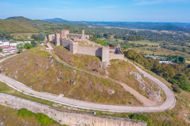 İspanyol şehri Aracena 'nın Panorama manzarası