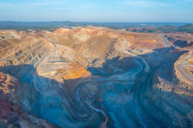 İspanya 'daki Minas de Riotinto' da açık çukur