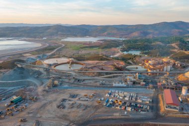 İspanya 'daki Minas de Riotinto' daki sanayi tesisleri