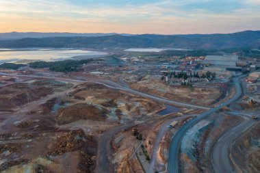 İspanya 'daki Minas de Riotinto' daki sanayi tesisleri