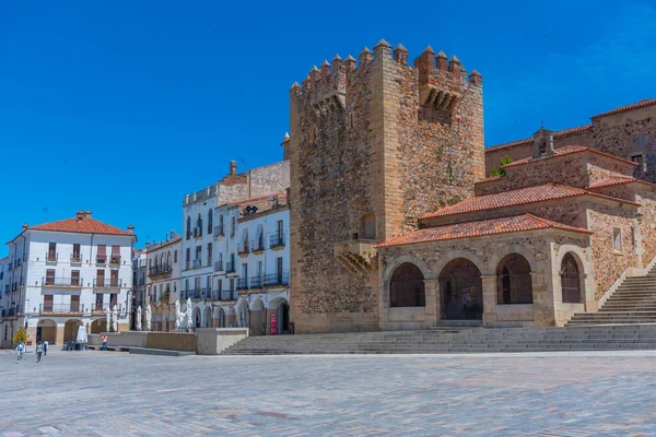 Caceres, İspanya 'daki Plaza Belediye Başkanı Torre de Bujaco