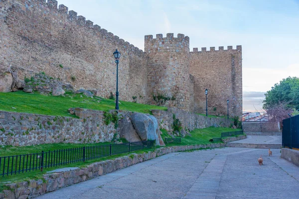 Sunset View Fortification Old Town Spanish City Plasencia — Stock Photo, Image