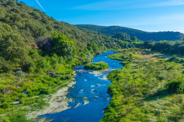 Landscape Alagon River Spain — 스톡 사진