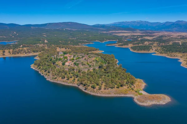 İspanya 'nın Granadilla köyünün havadan görünüşü