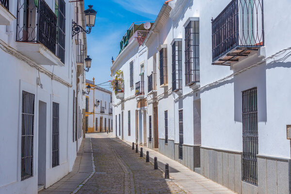 White street in the old town of Spanish city Zafra