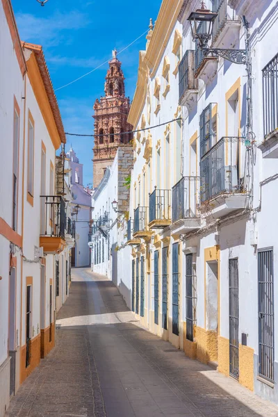 Biała Ulica Starym Mieście Hiszpańskiego Miasta Jerez Los Caballeros — Zdjęcie stockowe