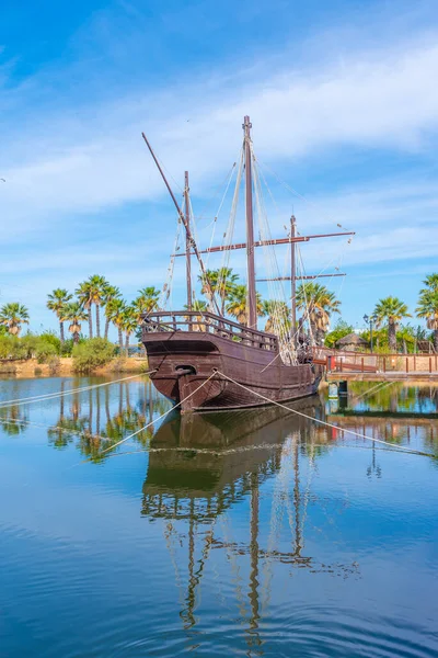 Répliques Des Navires Colomb Nina Pinta Santa Maria Muelle Las — Photo