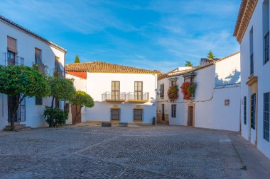 Eski İspanyol şehri Ronda 'daki White Caddesi.