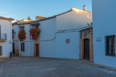 Eski İspanyol şehri Ronda 'daki White Caddesi.