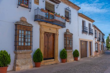Eski İspanyol şehri Ronda 'daki White Caddesi.