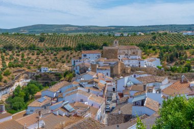 İspanyol kasabası Olvera 'nın hava manzarası