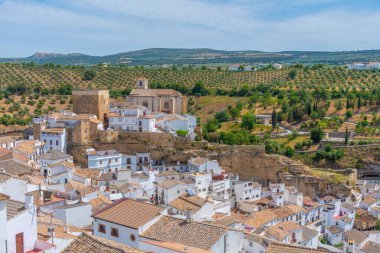 İspanyol kasabası Olvera 'nın hava manzarası