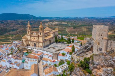 İspanyol kasabası Olvera 'nın hava manzarası