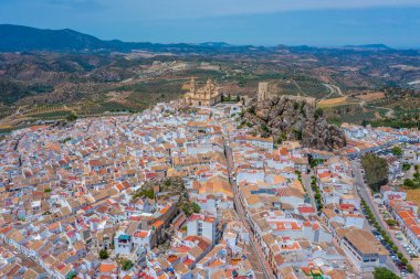 İspanyol kasabası Olvera 'nın hava manzarası