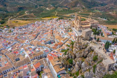 İspanyol kasabası Olvera 'nın hava manzarası
