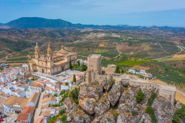 İspanyol kasabası Olvera 'nın hava manzarası