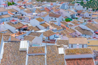 İspanyol kenti Olvera 'nın Panorama manzarası