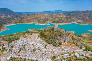 İspanyol şehri Zahara de la Sierra Panorama Manzarası