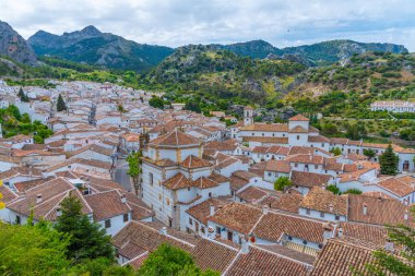 İspanya 'daki Grazalema kasabasının hava manzarası