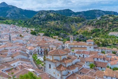 İspanya 'daki Grazalema kasabasının hava manzarası