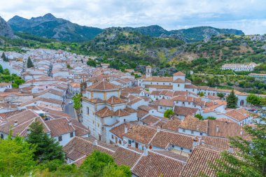 İspanya 'daki Grazalema kasabasının hava manzarası