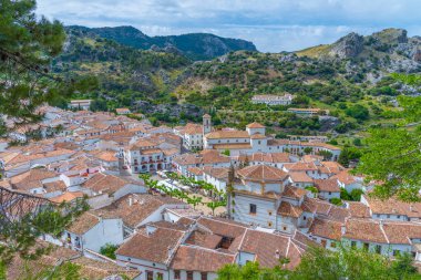 İspanya 'daki Grazalema kasabasının hava manzarası