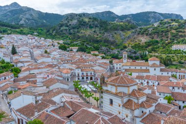 İspanya 'daki Grazalema kasabasının hava manzarası