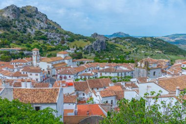 İspanya 'daki Grazalema kasabasının hava manzarası