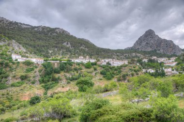 İspanya 'daki Grazalema kasabasının hava manzarası