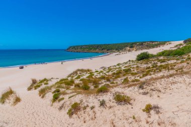 İspanya 'nın Endülüs bölgesindeki Playa de Bolonia' da güneşli bir gün