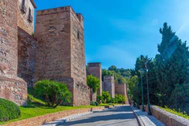 Malaga 'daki alcazaba kalesinin tahkimatı