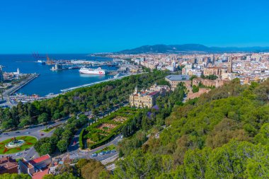 Malaga, İspanya Limanı Panoraması
