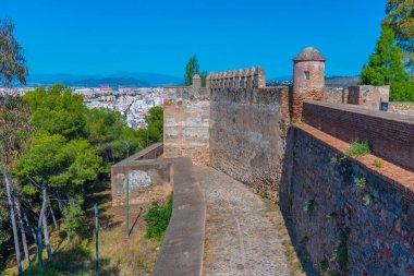 İspanya 'nın Malaga kentindeki Gibralfaro kalesi