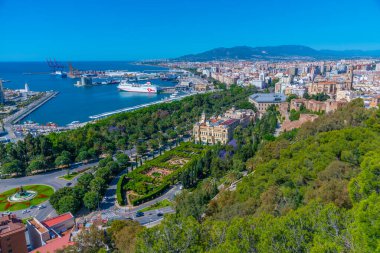 Malaga, İspanya Limanı Panoraması