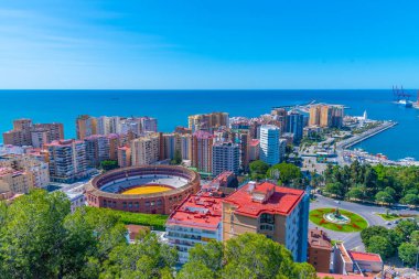 İspanyol şehri Malaga 'da Toros Meydanı.