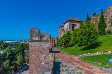 Malaga 'daki alcazaba kalesinin tahkimatı