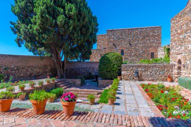 İspanya 'nın Malaga kentindeki Alcazaba kalesinin manzarası